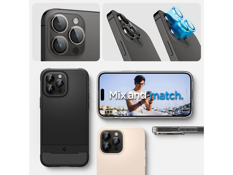 Spigen Glass tR EZ Fit Optik Pro 2 Pack - cc - iPhone 16/15/14 Pro / 16/15/14 Pro Max