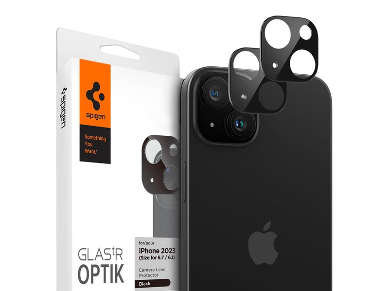 Spigen Glass tR Optik 2 Pack - black - iPhone 15/15 Plus/14/14 Plus