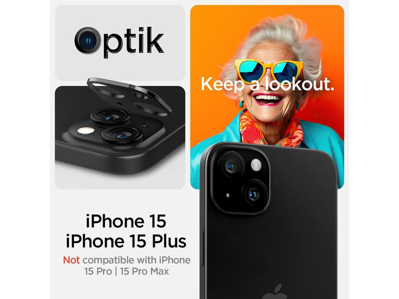 Spigen Glass tR Optik 2 Pack - black - iPhone 15/15 Plus/14/14 Plus