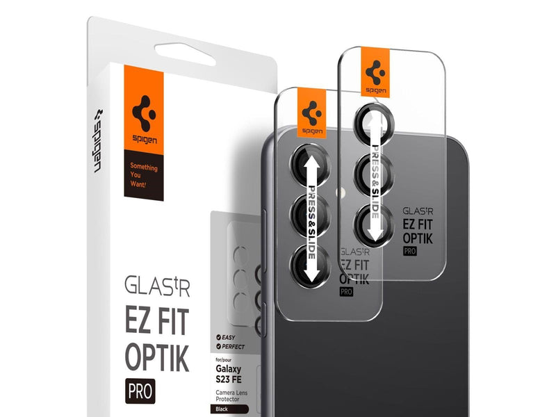 Spigen Glass tR EZ Fit Optik Pro Black 2 Pack - Samsung Galaxy S23 FE