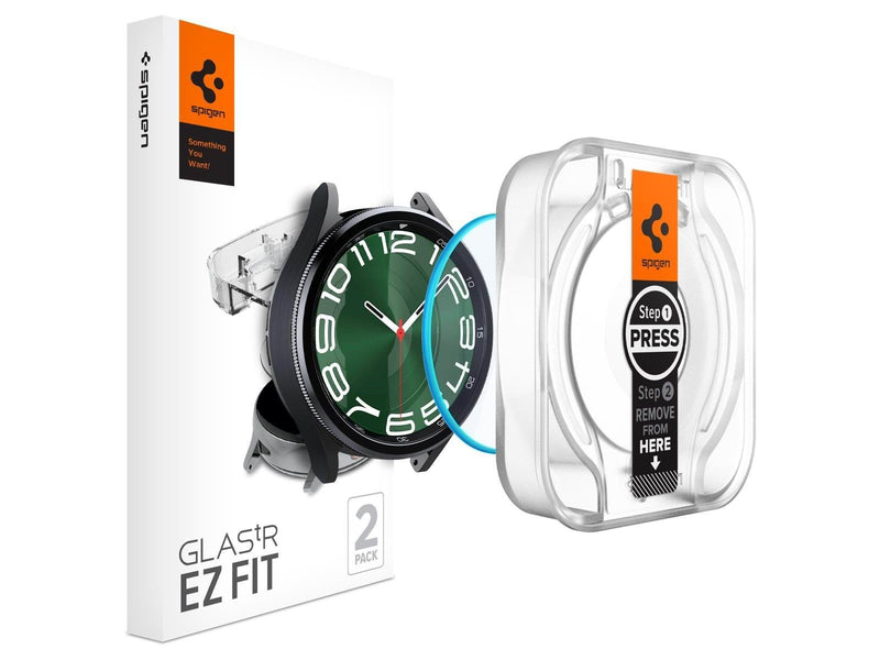 Spigen Glass tR EZ Fit 2 Pack - Samsung Galaxy Watch6 Classic 47mm