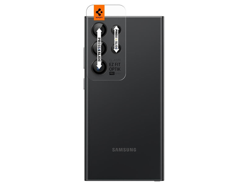 Spigen Glass tR EZ Fit Optik Pro 2 Pack - black - Samsung Galaxy S24 Ultra