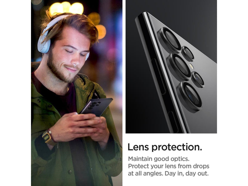 Spigen Glass tR EZ Fit Optik Pro 2 Pack - black - Samsung Galaxy S24 Ultra