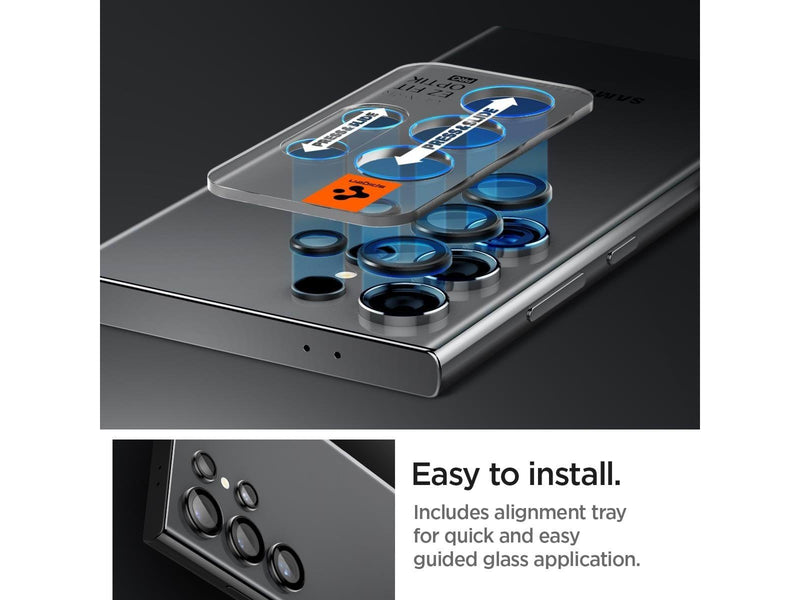 Spigen Glass tR EZ Fit Optik Pro 2 Pack - black - Samsung Galaxy S24 Ultra