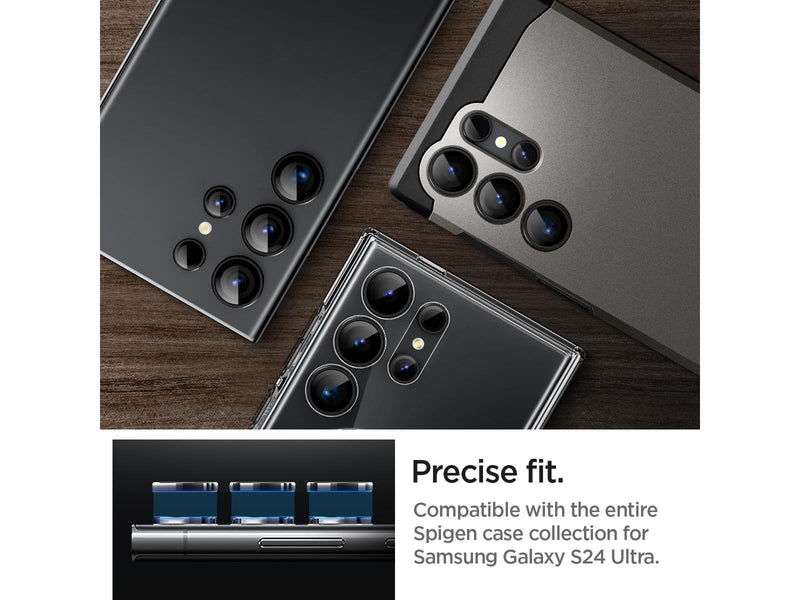 Spigen Glass tR EZ Fit Optik Pro 2 Pack - black - Samsung Galaxy S24 Ultra