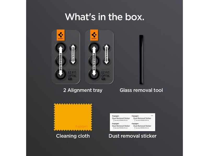 Spigen Glass tR EZ Fit Optik Pro 2 Pack - black - Samsung Galaxy S24 Ultra