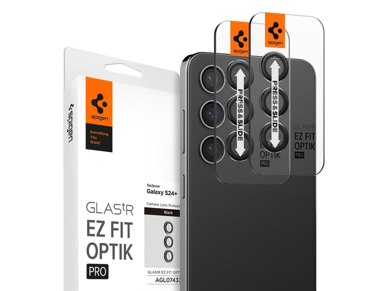 Spigen Glass tR EZ Fit Optik Pro 2 Pack - black - Samsung Galaxy S24+