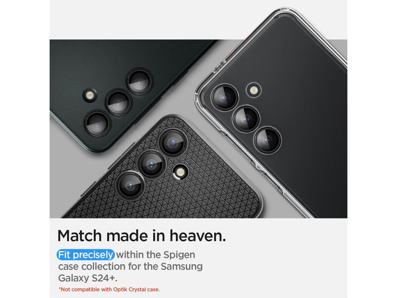 Spigen Glass tR EZ Fit Optik Pro 2 Pack - black - Samsung Galaxy S24+