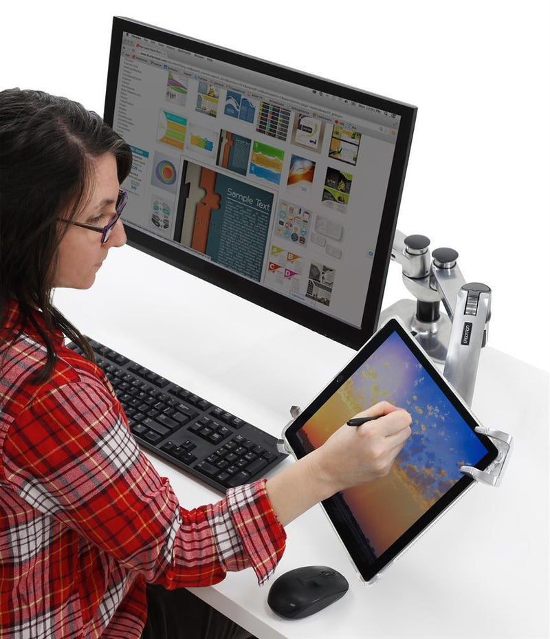 Ergotron Verriegelbare Tablet Befestigung für ein Tablet 20,07-33,02 cm 7,9-13 Zoll silber