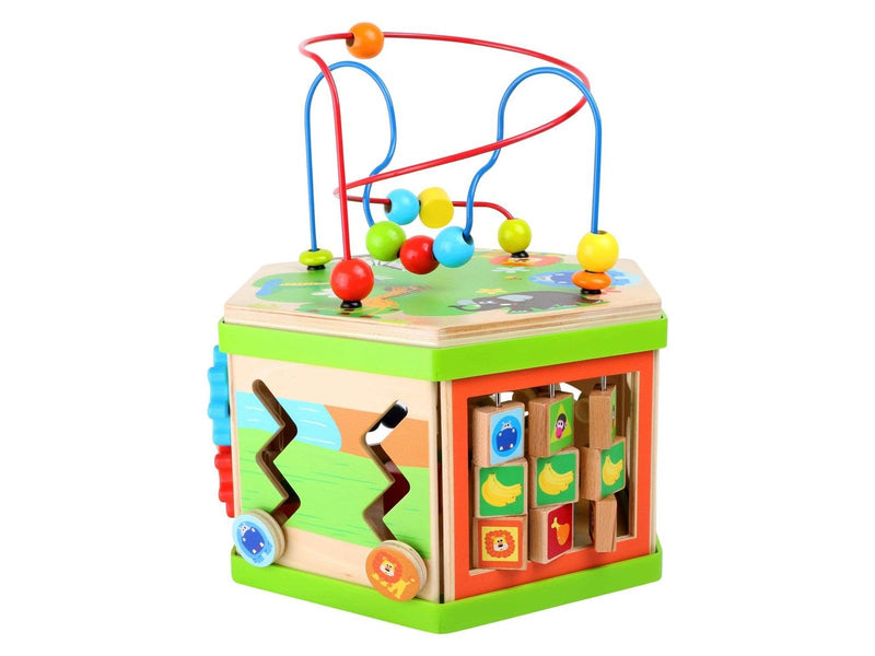 Small Foot - Wooden Activity Cube with Motor Skills Spiral Safari