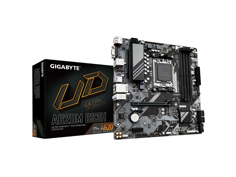 GIGABYTE A620M DS3H Mainboard - AMD A620 - AMD AM5 socket - DDR5 RAM - Micro-ATX