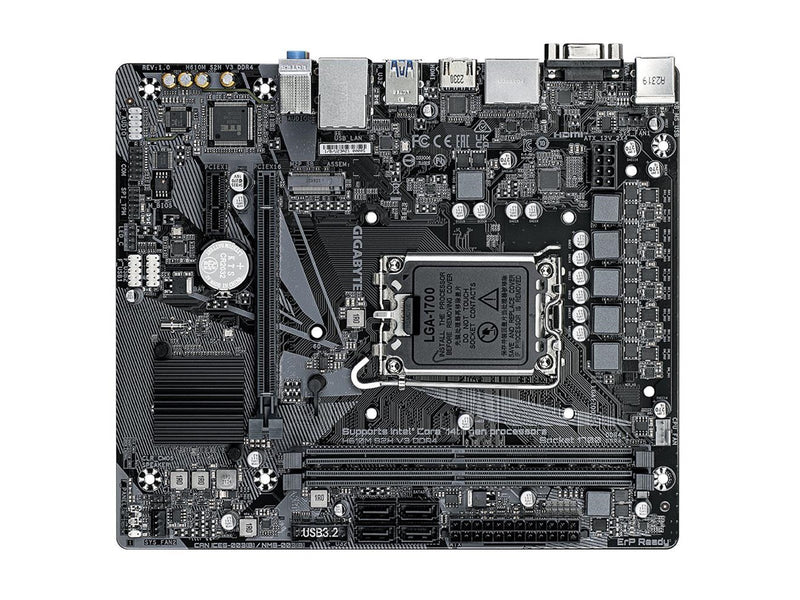 GIGABYTE H610M S2H V3 DDR4 Mainboard - Intel H610 - Intel LGA1700 socket - DDR4 RAM - Micro-ATX