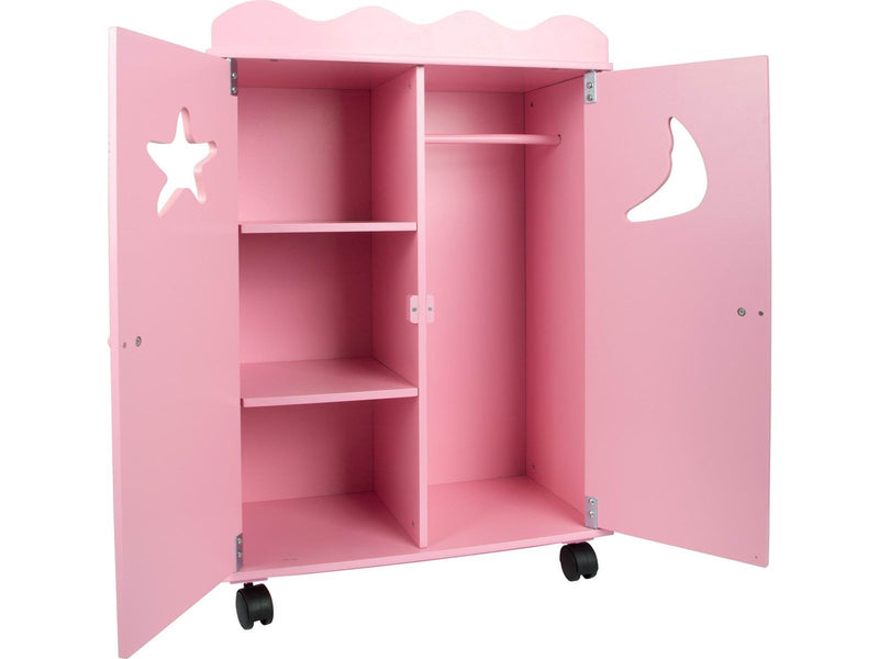 Small Foot - Wooden Dolls Wardrobe Pink