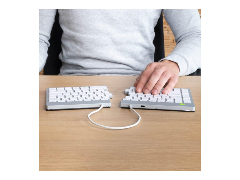 R-Go Tools R-Go Split Break - keyboard - with integrated break indicator - QWERTY - US - white - Tastaturen - Englisch - US - We