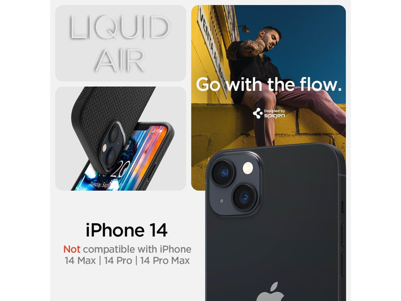 Spigen Liquid Air - matte black - iPhone 14