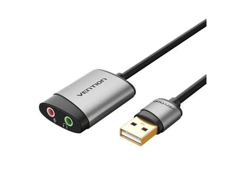 Vention External USB Sound Card 3.5mm 0.15m (gray)