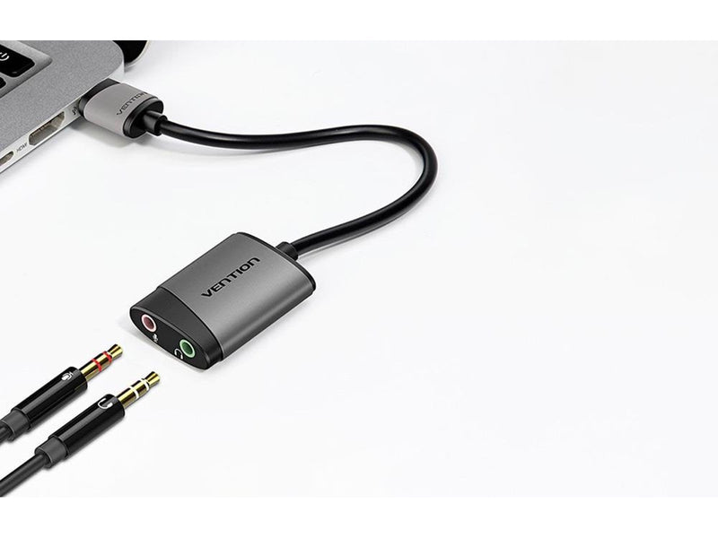 Vention External USB Sound Card 3.5mm 0.15m (gray)