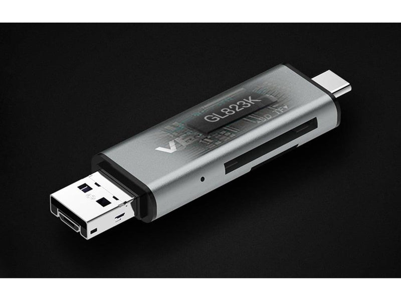 Vention SD and microSD Card Reader with USB-A/microUSB and USB-C