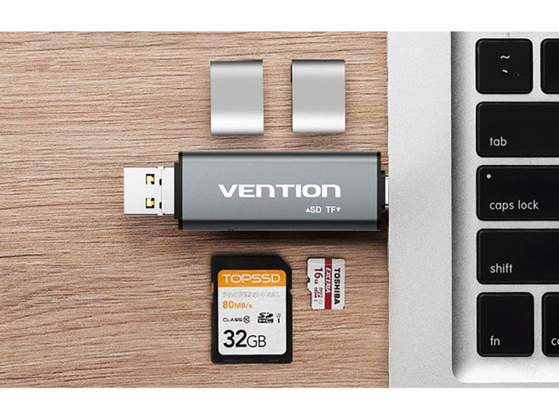 Vention SD and microSD Card Reader with USB-A/microUSB and USB-C