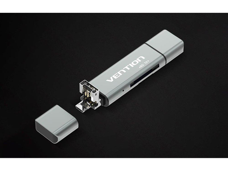 Vention SD and microSD Card Reader with USB-A/microUSB and USB-C
