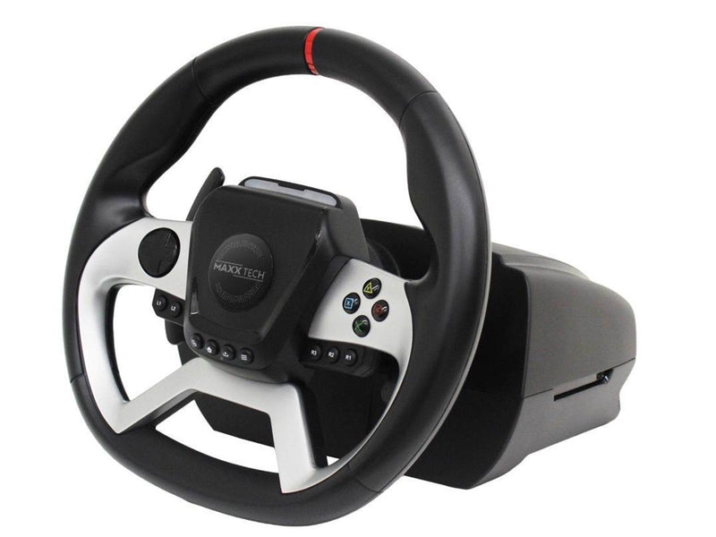 MAXX TECH PRO FF RACING WHEEL KIT (WHEEL 3-PEDAL SET & SHIFTER) - Wired Wheel, gamepad and pedals set - Sony PlayStation 4