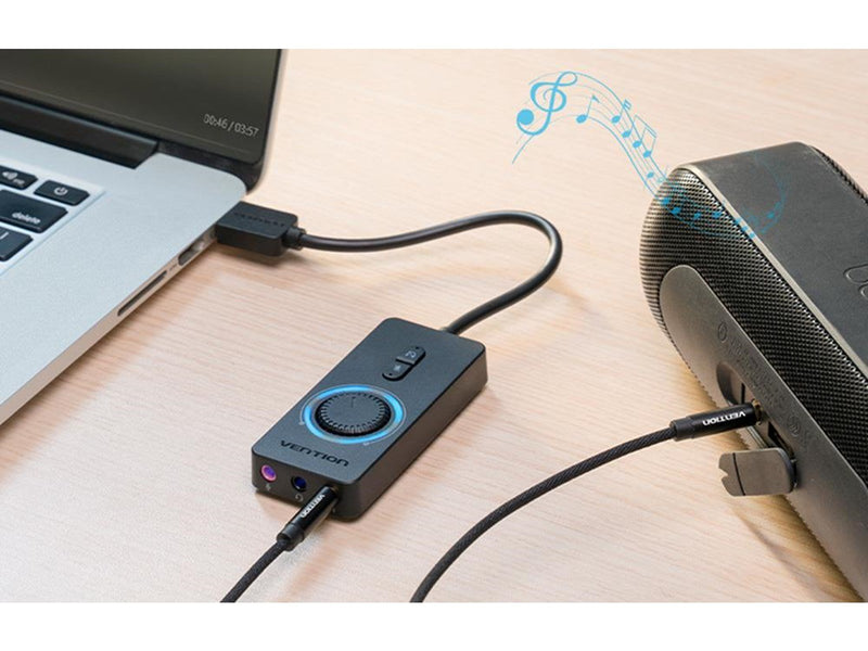Vention External USB 2.0 audio card 1m (black)