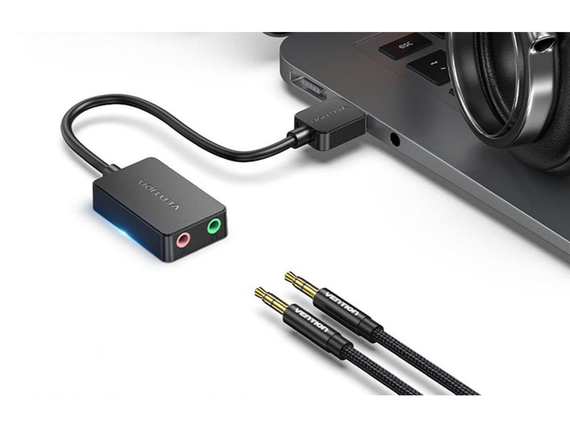 Vention External sound card USB 2.0 2-port 0.15m Black