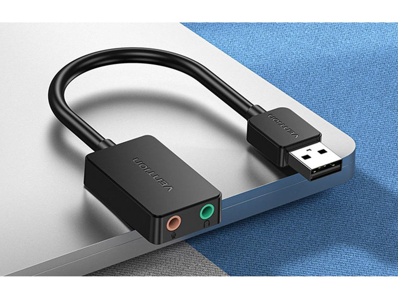Vention External sound card USB 2.0 2-port 0.15m Black