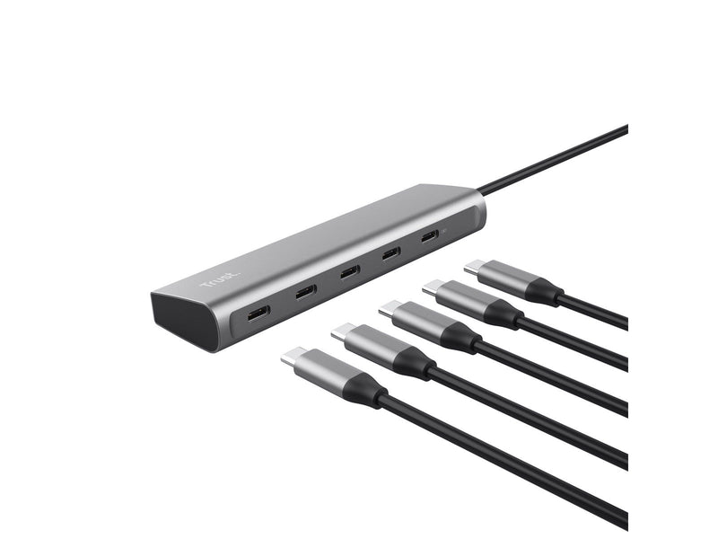 Trust Halyx USB-Hubs - USB 3.1 - 5 - silber