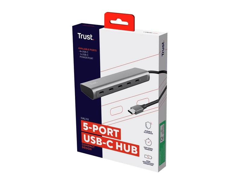 Trust Halyx USB-Hubs - USB 3.1 - 5 - silber