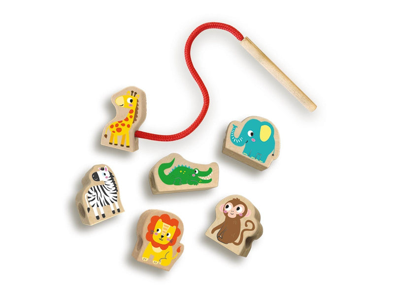 SES Creative Tiny Talents Wooden Lacing Beads Animals