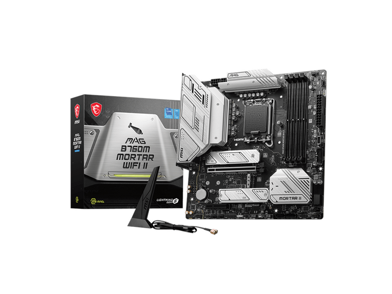 MSI MAG B760M MORTAR WIFI II Mainboard - Intel B760 - Intel LGA1700 socket - DDR5 RAM - Micro-ATX