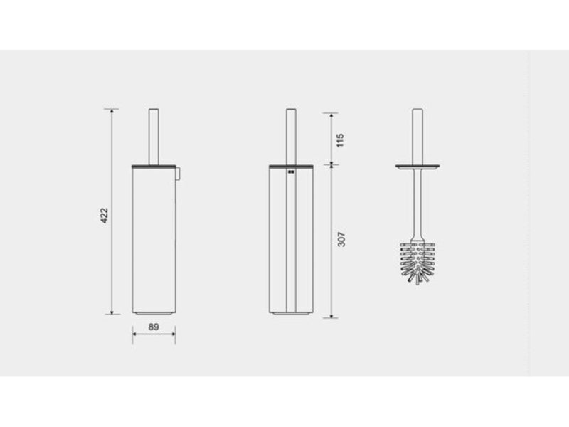 Wantec Reframe Collection toilet brush floor-standing Brushed