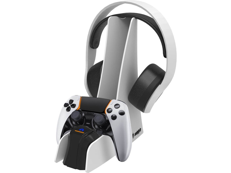 Snakebyte Dual Charge 5 + Headset Stand - White - Wired - Sony PlayStation 5