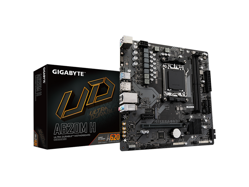 GIGABYTE A620M H Mainboard - AMD A620 - AMD AM5 socket - DDR5 RAM - Micro-ATX