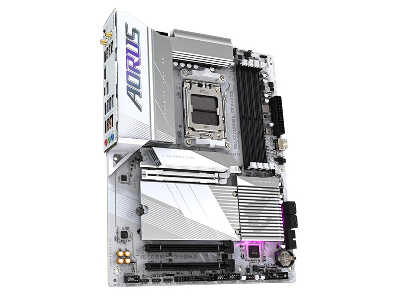 GIGABYTE B650E AORUS ELITE X AX ICE Mainboard - AMD B650E - AMD AM5 socket - DDR5 RAM - ATX