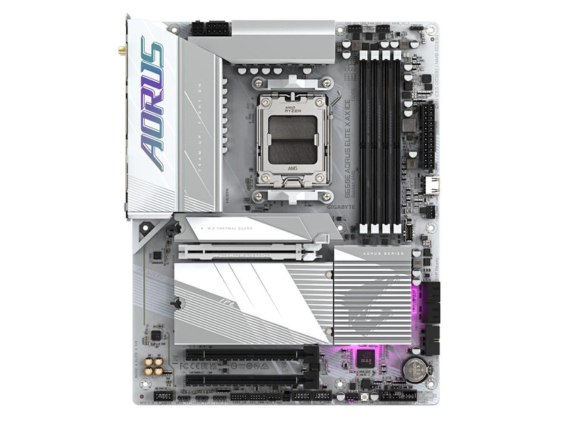 GIGABYTE B650E AORUS ELITE X AX ICE Mainboard - AMD B650E - AMD AM5 socket - DDR5 RAM - ATX