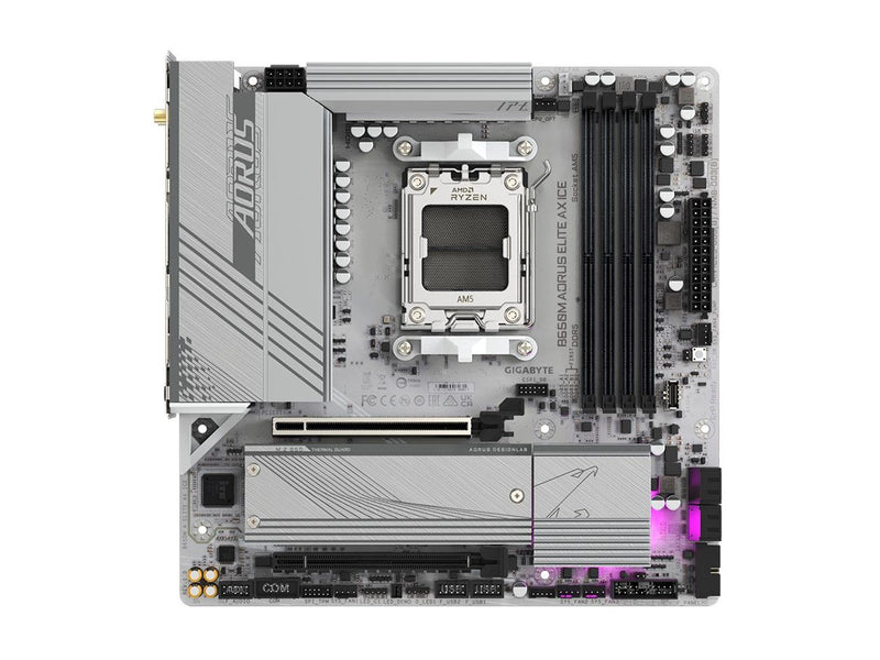 GIGABYTE B650M AORUS ELITE AX ICE Mainboard - AMD B650 - AMD AM5 socket - DDR5 RAM - Micro-ATX