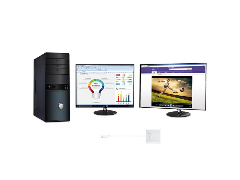 j5create USB 3.0 Type-A to Dual HDMI - 20cm