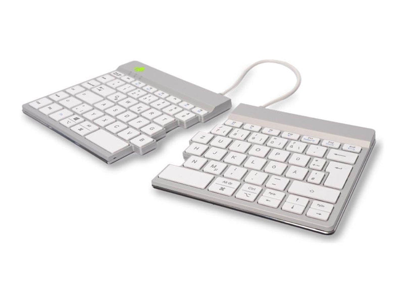 R-Go Tools R-Go Split Break - keyboard - with integrated break indicator - QWERTZ - German - white - Tastaturen - Deutsch - Weis
