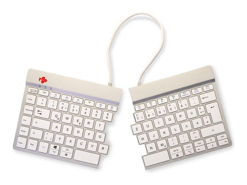 R-Go Tools R-Go Split Break - keyboard - with integrated break indicator - QWERTZ - German - white - Tastaturen - Deutsch - Weis