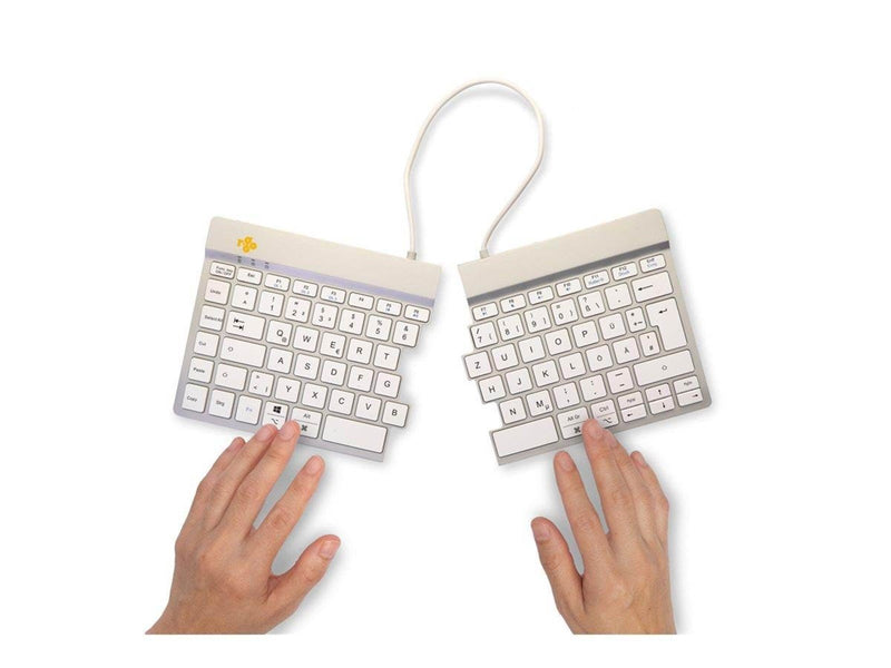 R-Go Tools R-Go Split Break - keyboard - with integrated break indicator - QWERTZ - German - white - Tastaturen - Deutsch - Weis