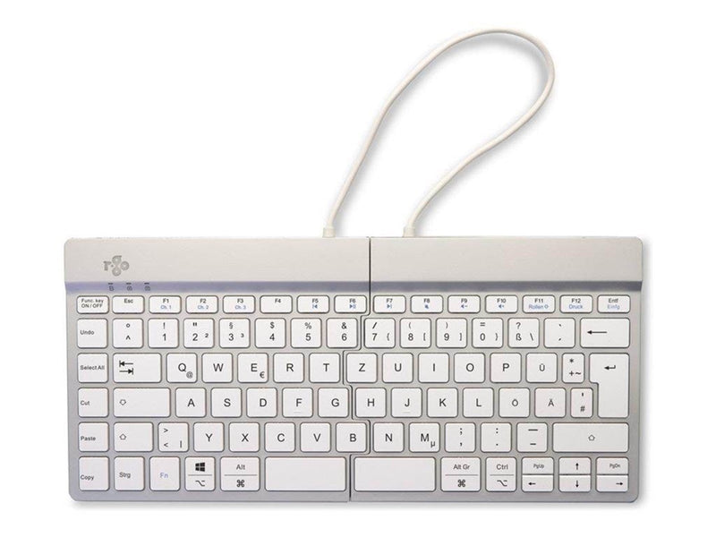 R-Go Tools R-Go Split Break - keyboard - with integrated break indicator - QWERTZ - German - white - Tastaturen - Deutsch - Weis