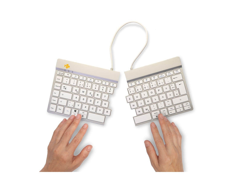 R-Go Tools R-Go Split Break - keyboard - with integrated break indicator - QWERTZ - German - white - Tastaturen - Deutsch - Weis