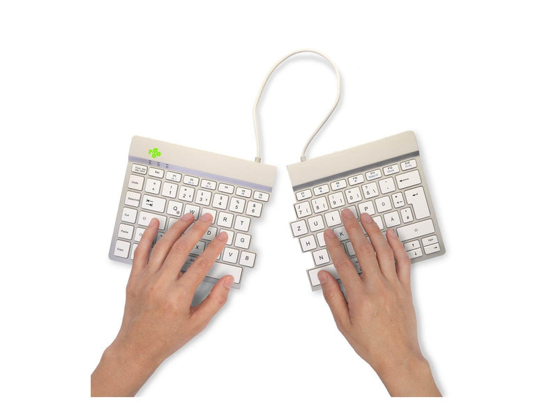 R-Go Tools R-Go Split Break - keyboard - with integrated break indicator - QWERTZ - German - white - Tastaturen - Deutsch - Weis