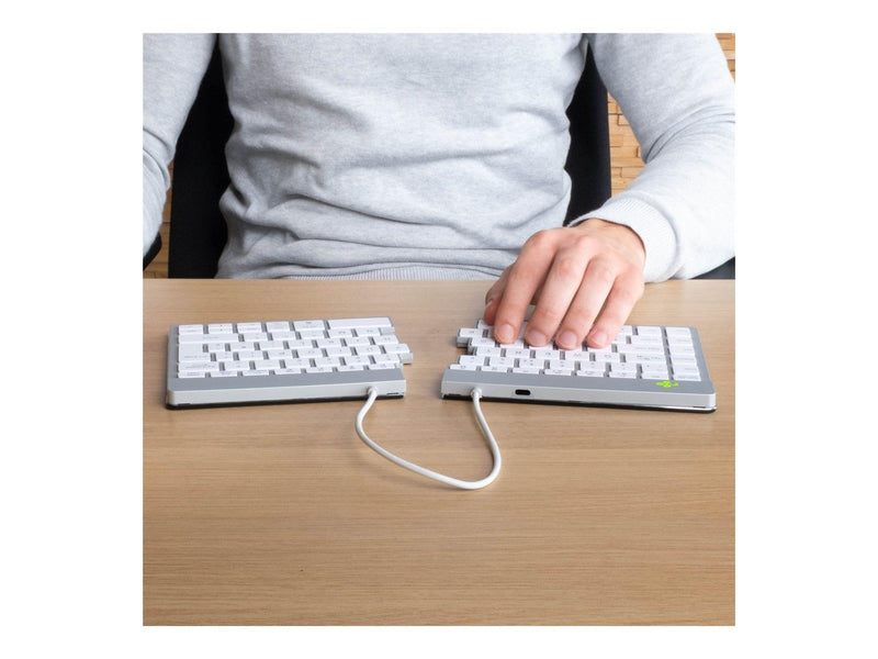 R-Go Tools R-Go Split Break - keyboard - with integrated break indicator - QWERTZ - German - white - Tastaturen - Deutsch - Weis