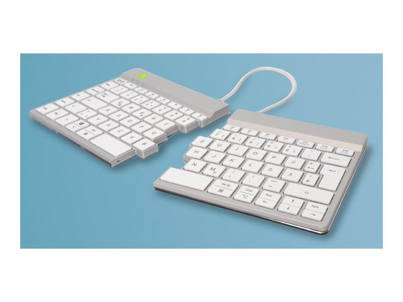 R-Go Tools R-Go Split Break - keyboard - with integrated break indicator - QWERTZ - German - white - Tastaturen - Deutsch - Weis