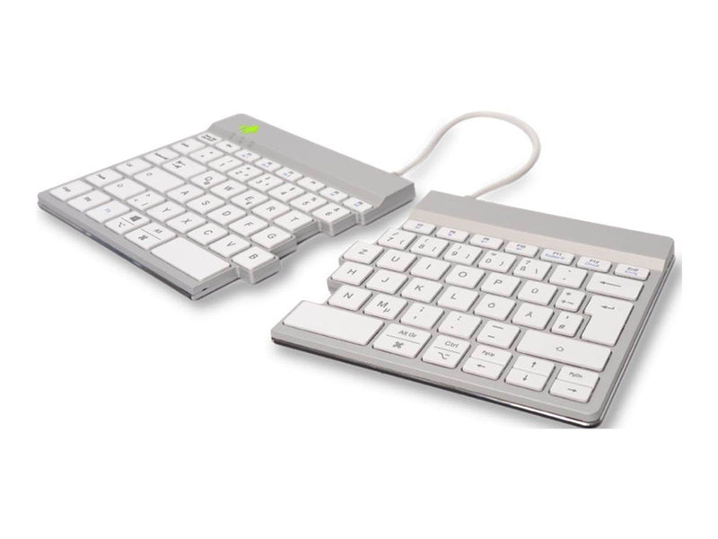 R-Go Tools R-Go Split Break - keyboard - with integrated break indicator - QWERTZ - German - white - Tastaturen - Deutsch - Weis