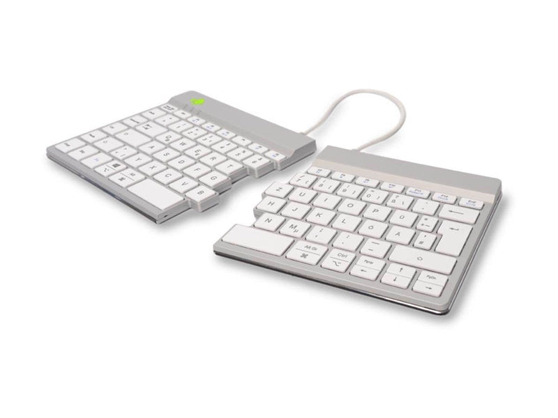 R-Go Tools R-Go Split Break - keyboard - with integrated break indicator - QWERTZ - German - white - Tastaturen - Deutsch - Weis