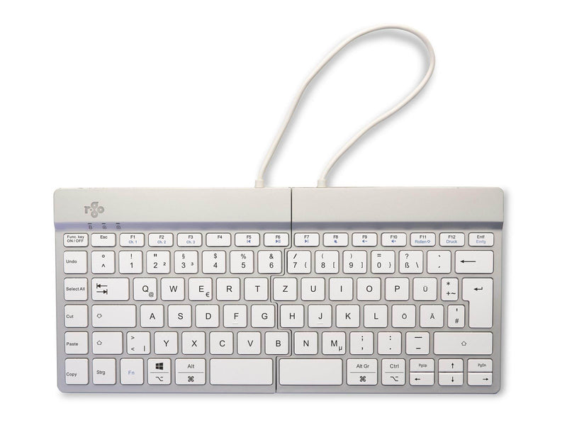 R-Go Tools R-Go Split Break - keyboard - with integrated break indicator - QWERTZ - German - white - Tastaturen - Deutsch - Weis